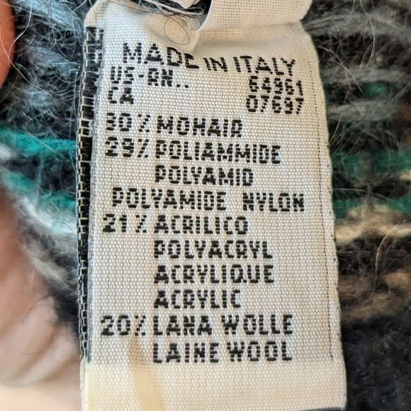 Vintage Benellon Made in Italy Mohair Wool Cardigan Holiday Grandpa Christmas - Picture 5 of 6